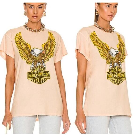 Madeworn Harley Davidson Peach Tee - Picture 1 of 5